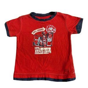 Levis Kid's T-Shirt Red Round Neck Short Sleeves 100% Cotton Size 18M